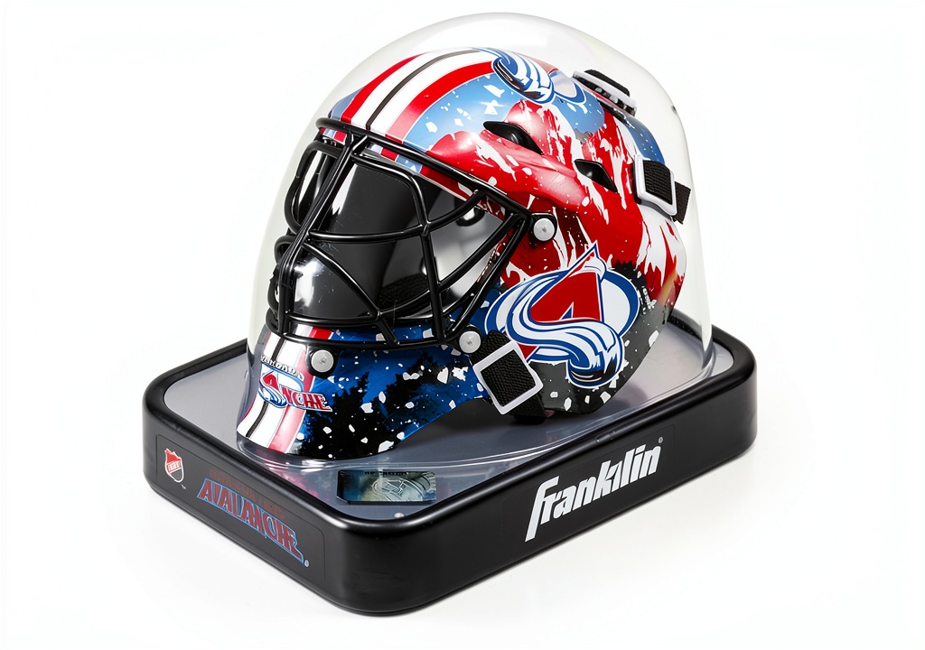 Ice hockey goalkeeper mask in action