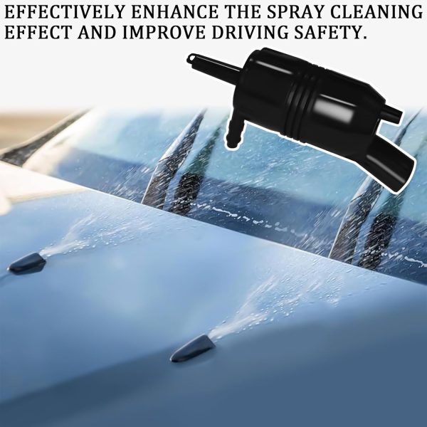 Windshield Washer Pump Replacement qboonpt Black-5
