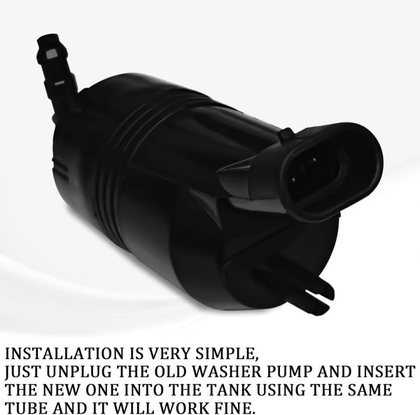 Windshield Washer Pump Replacement qboonpt Black-3