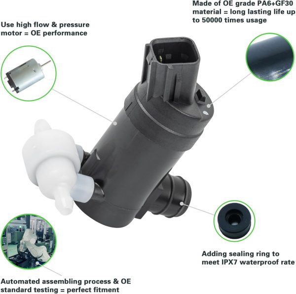 Windshield Washer Pump tostmolt OE Metal-4
