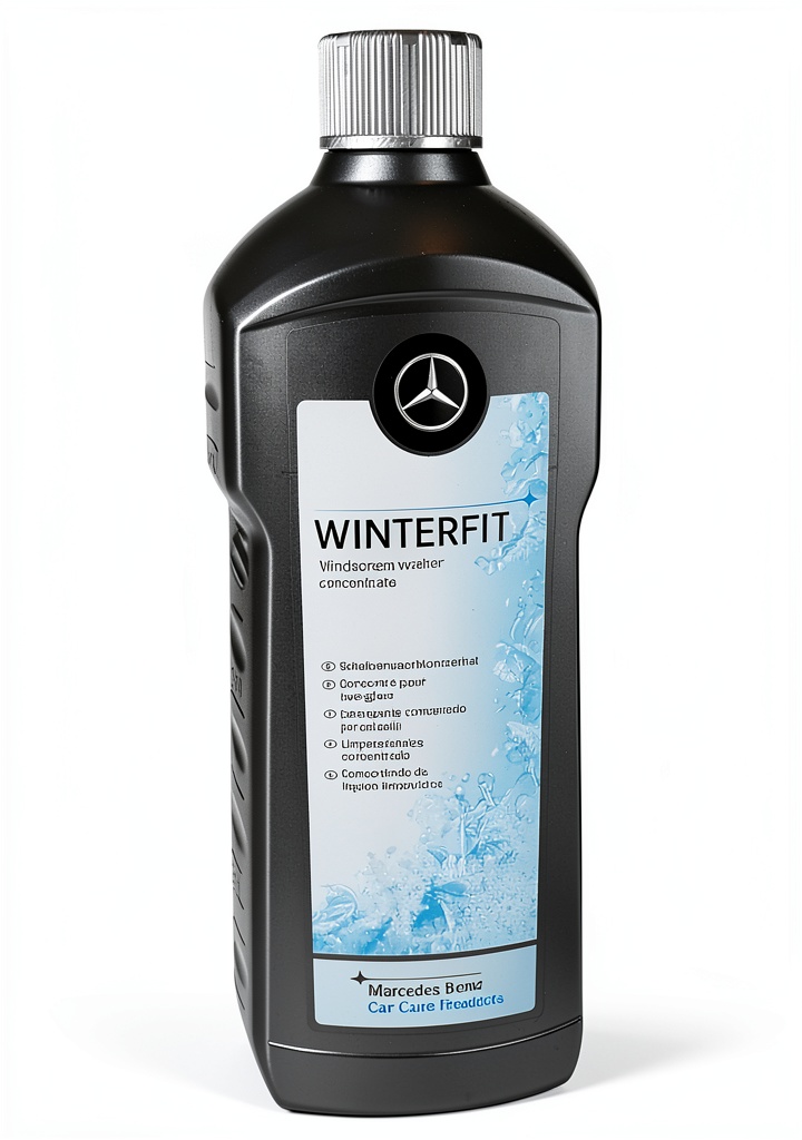 Mercedes vehicle windshield being cleaned with washer fluid