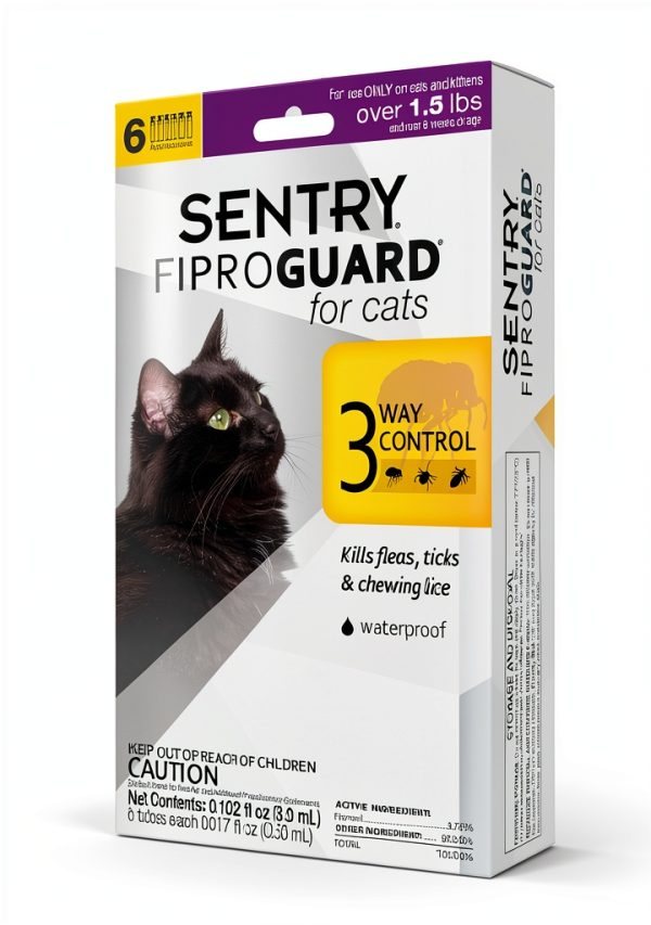Sentry Fiproguard for Cats, Flea and Tick Prevention for Cats, 1.5 lbs and Over, 6 Month Supply-0