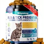 Flea Treatment for Cats, 200 Treats Flea and Tick Prevention for Cats Chewables, Natural Cat Flea and Tick Treatment Chews Daily Oral Flea Supplement, Kitten Cat Flea Treatment, Chicken Flavor-0