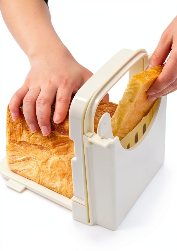 Bread Slicer HYAM Adjustable 5-Thickness Folding Bagel & Bread Cutter-4