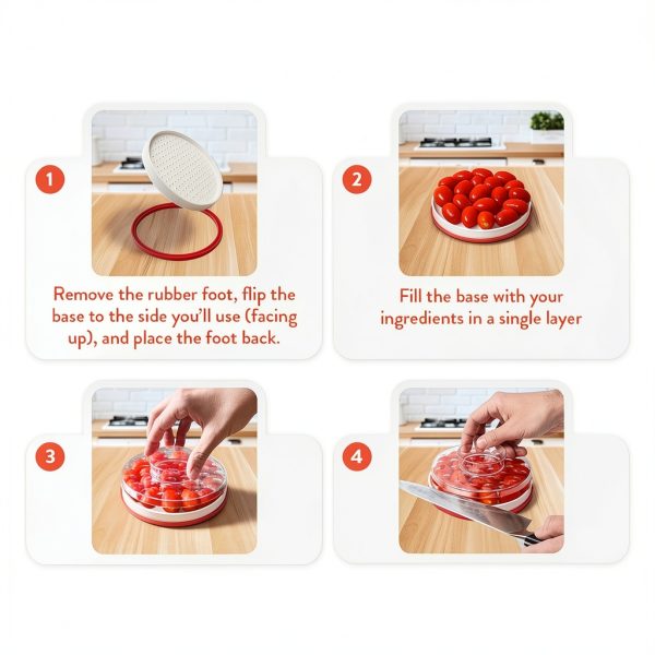 IMPRESA Easy Slice 6 in 1 Food Prep Tool White 6in Manual Chopper-3
