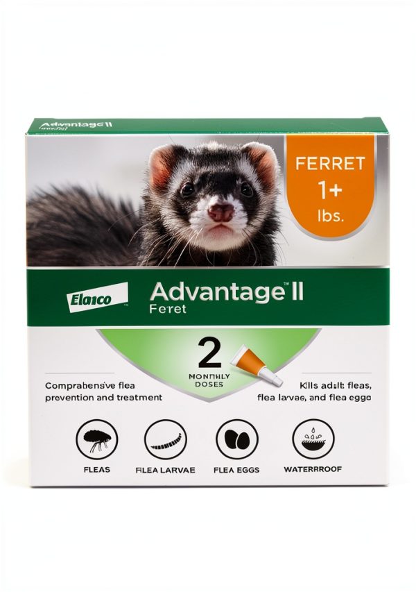 Advantage II Ferret Vet-Recommended Flea Treatment & Prevention | Ferret 1+ lbs. | 2-Month Supply-0