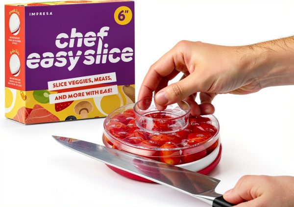 IMPRESA Easy Slice 6 in 1 Food Prep Tool White 6in Manual Chopper-0
