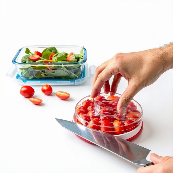 IMPRESA Easy Slice 6 in 1 Food Prep Tool White 6in Manual Chopper-1