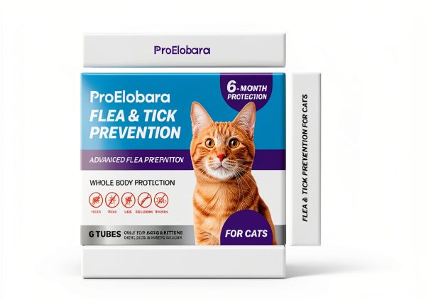 Flea and Tick Prevention for Cats & Kittens: Waterproof Topical Cat Flea and Tick Treatment – Fast-Acting & Long-Lasting At Home Flea Control for Cats Over 1.5 lbs and 8 Weeks or Older – 6-Dose Supply-8
