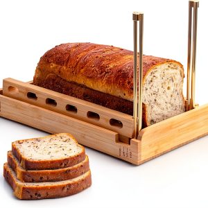 Bamboo Bread Slicer by Apace Living 6.5" Guide with Crumb Tray-0