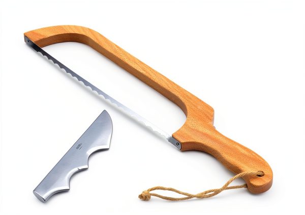 Bread Slicer 16" Wooden Bow Knife with Stainless Steel Serrated Blade-1
