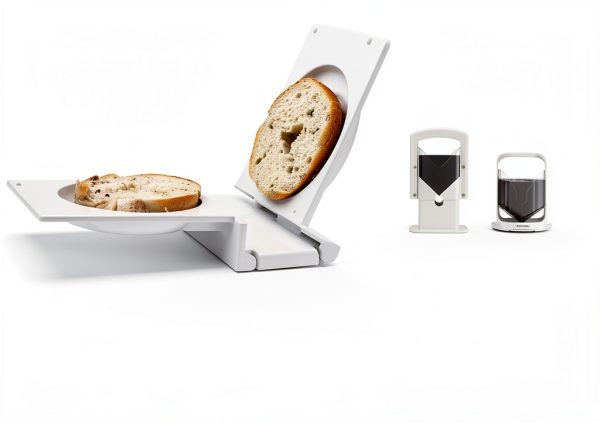 Bagel Slicer Halve Your Bagel Plastic Steel Blade, White-4