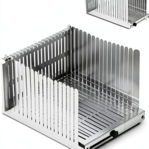 Stainless Steel Bread Slicer Mobbyko 5.5‑8.3″ Foldable Compact-0