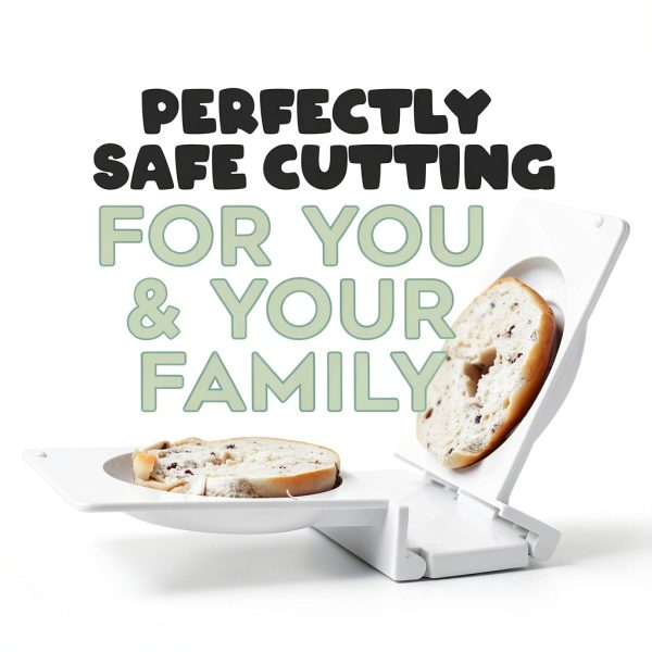 Bagel Slicer Halve Your Bagel Plastic Steel Blade, White-5