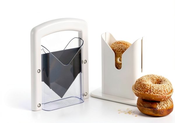 Cheer Collection Guillotine Style Bagel Slicer with Safety Shield - Sharp Serrated Stainless Steel Blade for Cutting Bagels - Fits Bagels up to 2" Thick and 4.5" Diameter…-5