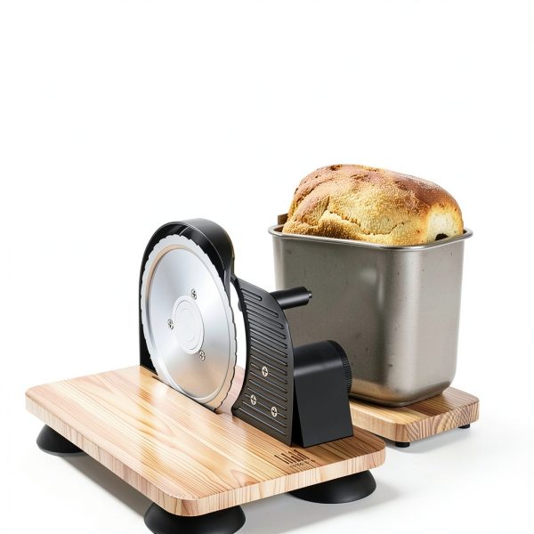 Manual Bread Slicer KZBUFCXZ Adjustable Thickness Serrated Blade Black-2