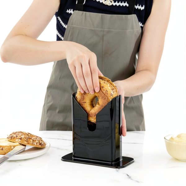 Bagel Slicer Restaurantware Met Lux 7x3.5in Black Steel Safety Shield-5