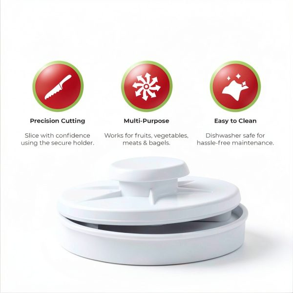 Bagel Slicer Rapid Slicer Multi-Use Cutter with Non Slip Base White-2