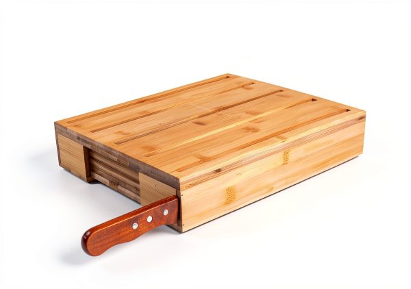 Bamboo Bread Slicer For Homemade Bread - Built-In Knife Slot, Crumb Catcher & Storage Compartment - Adjustable Extra Wide & High For Sourdough - Long 12” Knife Blade Included-3