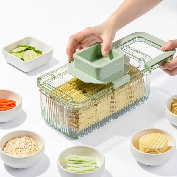 Vegetable Chopper YZJSM 6‑Blade Magnetic Slicer with Container-2