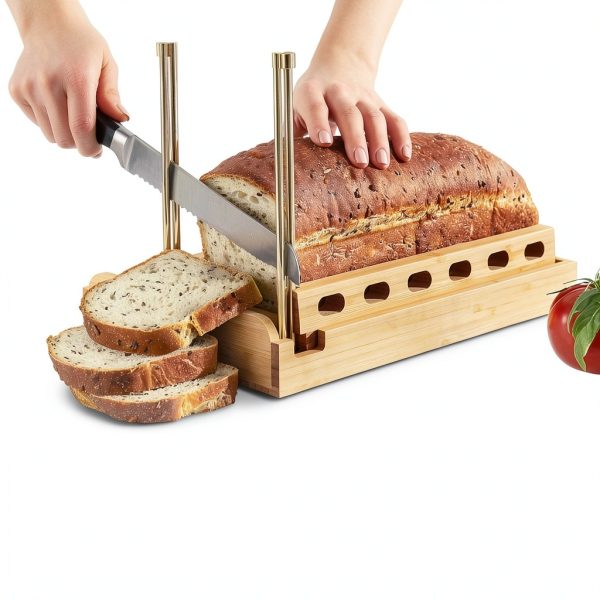 Bamboo Bread Slicer by Apace Living 6.5" Guide with Crumb Tray-6
