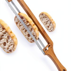 Adjustable Bread Slicer Solaceura Bamboo Bow Cutter with Serrated-0