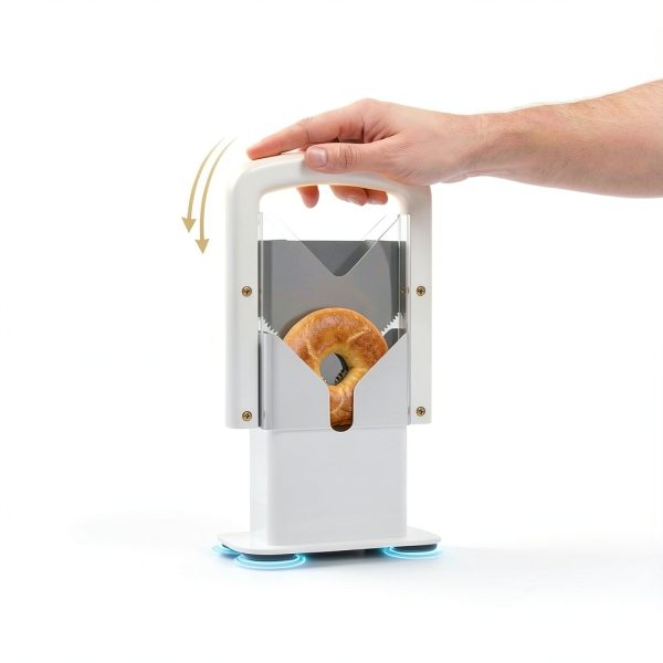 Concy Bagel Slicer Guillotine Cutter – Non-Stick Stainless Steel,-3