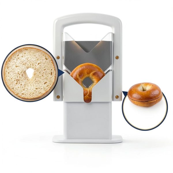 Concy Bagel Slicer Guillotine Cutter – Non-Stick Stainless Steel,-2