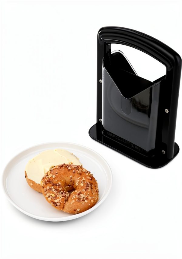 Bagel Slicer Restaurantware Met Lux 7x3.5in Black Steel Safety Shield-0