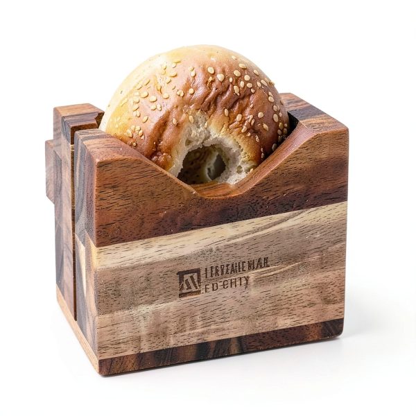 Annie & Mia Design Premium Acacia Wood Bagel Slicer For Large Bagel Stylish Hand Crafted Wood Bagel Cutter With Ergonomic Designed Handle Grip-6