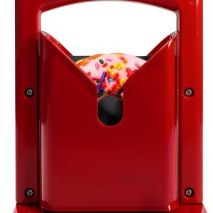 Bagel Slicer, Perfect for Bagels, Safe Grip, Safety Shield, Bagel Cutter Stainless Steel, Universal Slicer (Red)-0