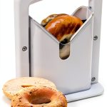 XPAPOV Bagel Slicer Stainless Steel with Safety Shield, White-0