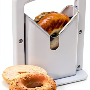 XPAPOV Bagel Slicer Stainless Steel with Safety Shield, White-0