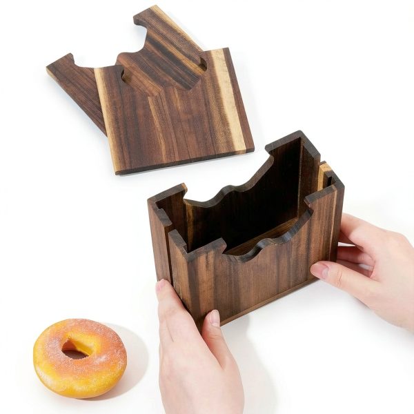 Bagel Slicer Holder Premium Acacia Wood Adjustable by CUTHOLLOW-2