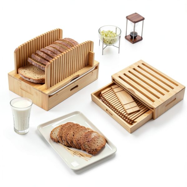 Bamboo Bread Slicer for Homemade Bread Adjustable Width Slicing Guides, Compact Loaf Cutter for Perfect Slices-5