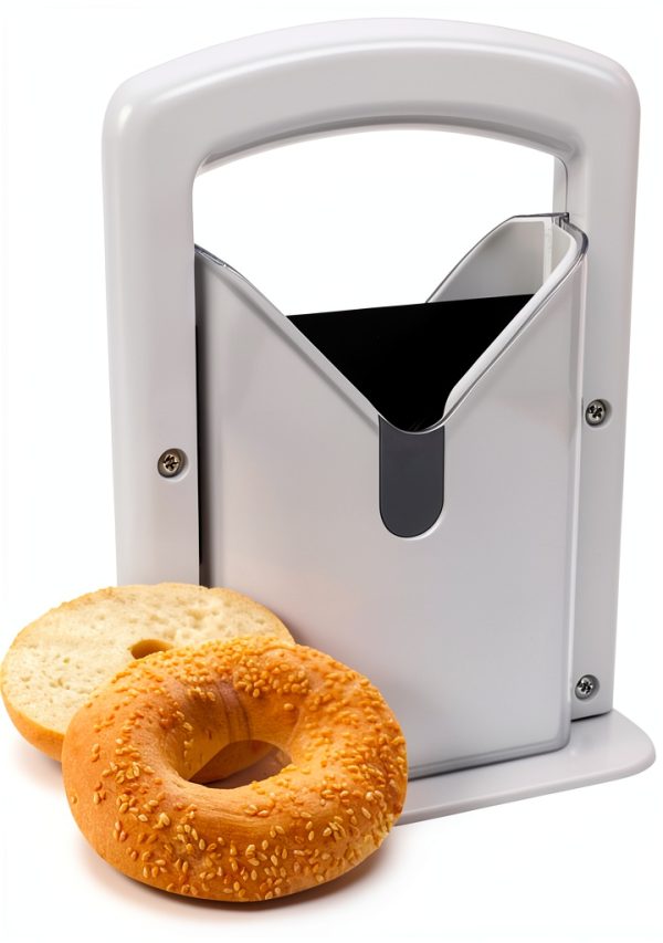 Bagel Slicer CZBCQ Stainless Steel White 6.8x3.7x8.8in Safety Handle-0