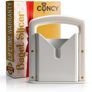Concy Bagel Slicer Guillotine Cutter – Non-Stick Stainless Steel,-0