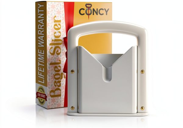 Concy Bagel Slicer Guillotine Cutter – Non-Stick Stainless Steel,-0