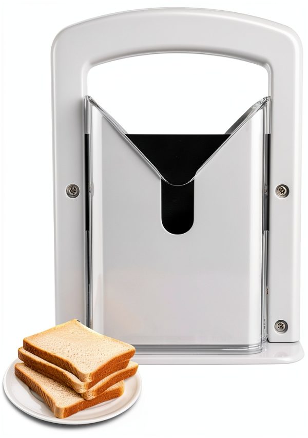 Bagel Slicer CANDAISY Stainless Steel White Manual Cutter Easy Slice-3